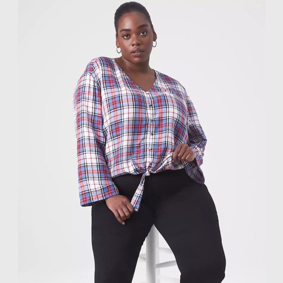 LANE BRYANT Tie-Front Top - Picture 3 of 12